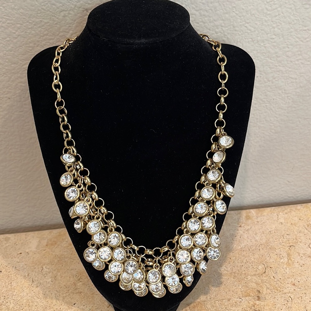 Layered Faceted Faux Crystal Necklace